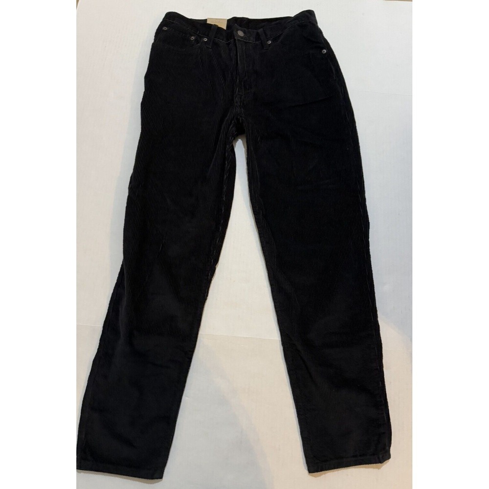 Levi's Mom Jeans Womens 30 X 30 Black Corduroy High-Rise Relaxed Fit Tapered Leg